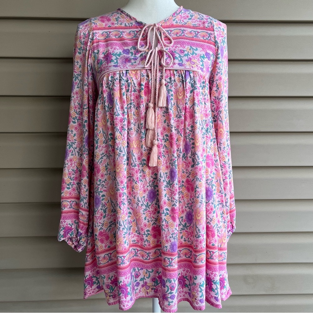 •Goodnight Macaroon• Sherry Tassel Tie Tunic Blouse - Size Small